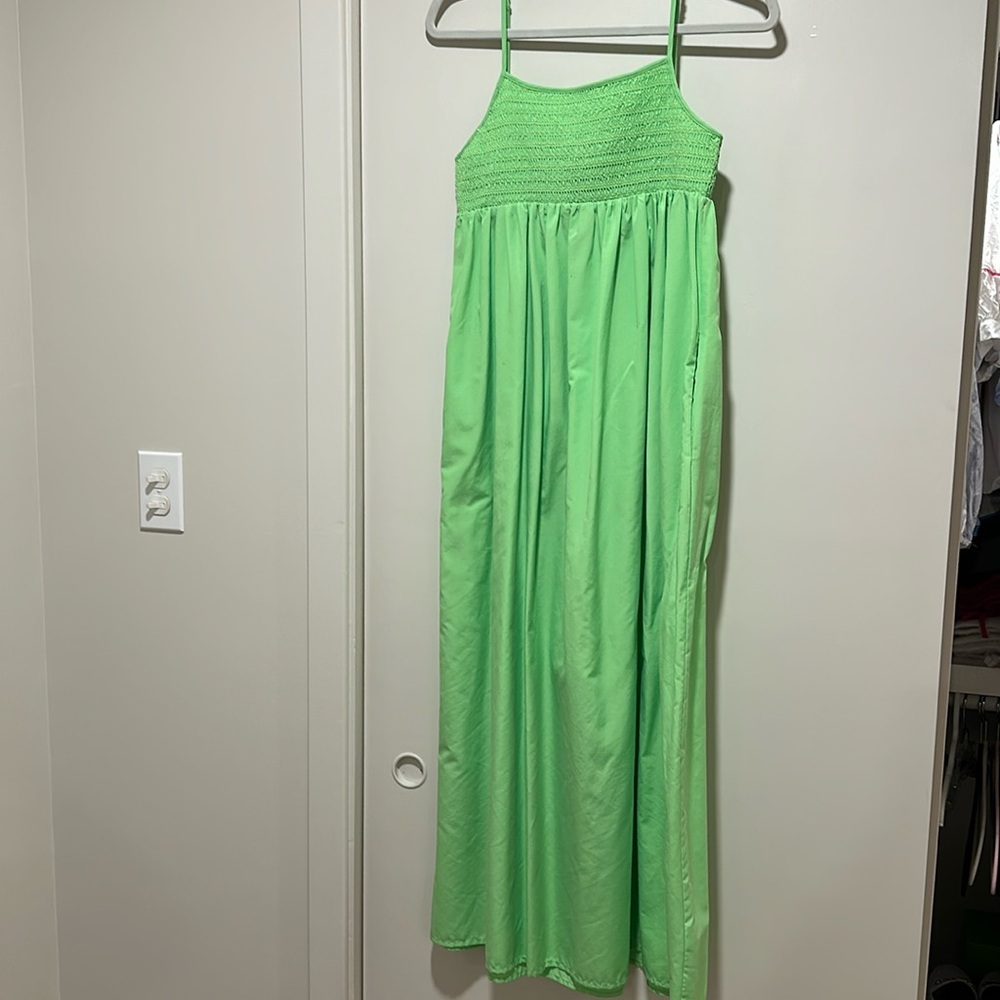 Green long dress